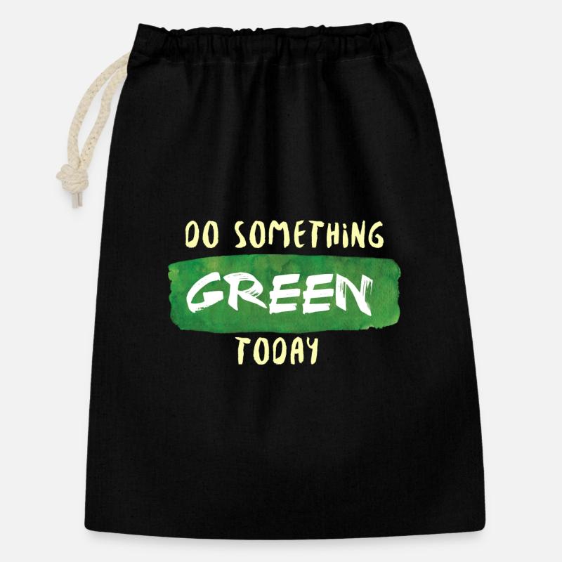 Do Something Green Today white - Gift Bag 30 x 45 cm - black