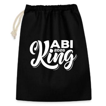 Abi King 2026 - Abitur - Spruch - Geschenkbeutel aus Baumwolle (30 x 45 cm) - Schwarz - Vorne