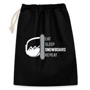 Snowboarden Snowboarder Iss, schlaf Snowboard - Geschenkbeutel aus Baumwolle (30 x 45 cm) - Schwarz - Vorne