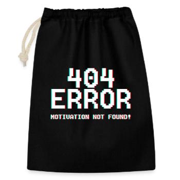 404 Fehler Motiv Glitch-Design - Geschenkbeutel aus Baumwolle (30 x 45 cm) - Schwarz - Vorne