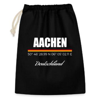 Aachen - Geschenkbeutel aus Baumwolle (30 x 45 cm) - Schwarz - Vorne