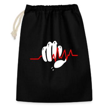 Poing serré avec ligne d’impulsion - Sac cadeau 30 x 45 cm - noir - Devant