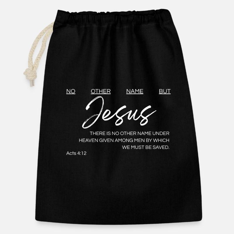 Pas d’autre nom que Jésus - Actes 4:12 - Sac cadeau 30 x 45 cm - noir