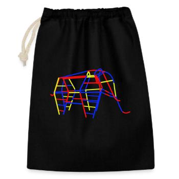 GDR Climbing Elephant - Gift Bag 30 x 45 cm - black - Front