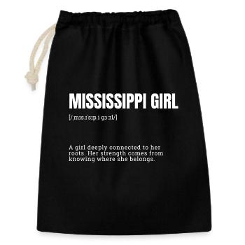 Mississippi Girl: Starke Wurzeln - Geschenkbeutel aus Baumwolle (30 x 45 cm) - Schwarz - Vorne