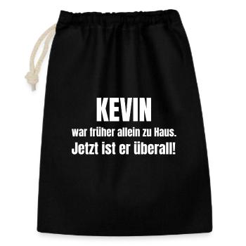 Kevin allein zu Haus - Geschenkbeutel aus Baumwolle (30 x 45 cm) - Schwarz - Vorne