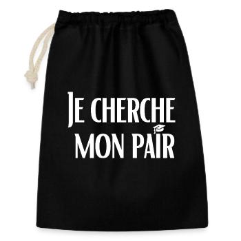Je cherche mon pair - Sac cadeau 30 x 45 cm - noir - Devant