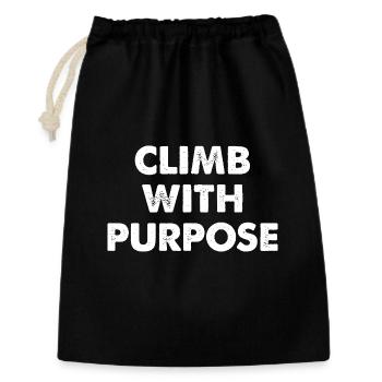 Climb With Purpose - Geschenkbeutel aus Baumwolle (30 x 45 cm) - Schwarz - Vorne