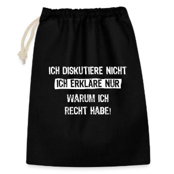 Je ne discute pas, j’explique juste pourquoi je - Sac cadeau 30 x 45 cm - noir - Devant