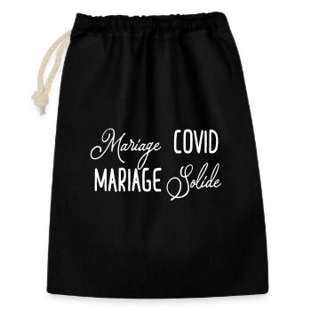 mariage covid mariage solide - Sac cadeau 30 x 45 cm - noir - Devant