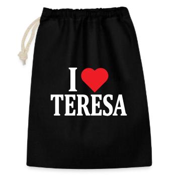 T-Shirt Ich liebe Teresa T-Shirt Geschenkidee - Geschenkbeutel aus Baumwolle (30 x 45 cm) - Schwarz - Vorne