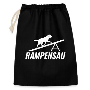 Echte Rampensau Agility Hundesport - Geschenkbeutel aus Baumwolle (30 x 45 cm) - Schwarz - Vorne