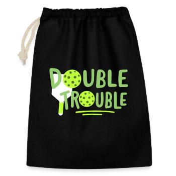 Pickleball-Spieler - Geschenkbeutel aus Baumwolle (30 x 45 cm) - Schwarz - Vorne