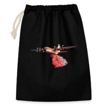 Avion de lutte contre les incendies C-130 - Sac cadeau 30 x 45 cm - noir - Devant