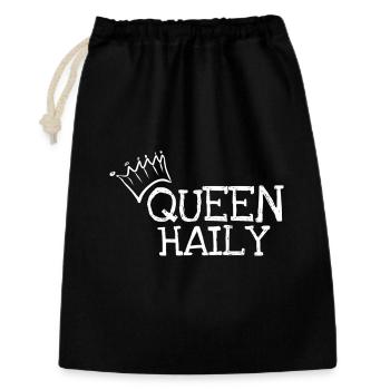 Geschenk für Haily - Geschenkbeutel aus Baumwolle (30 x 45 cm) - Schwarz - Vorne
