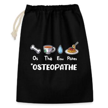 Ostéopathe Humour Cadeau Ostéo Kinésithérapeute - Sac cadeau 30 x 45 cm - noir - Devant