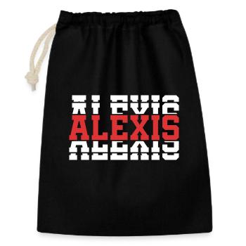 Alexis T-Shirt T-Shirt Geschenkidee gestapelter Text - Geschenkbeutel aus Baumwolle (30 x 45 cm) - Schwarz - Vorne