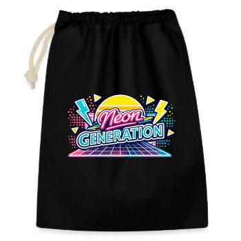 Neon Generation Retro-Vibe - Geschenkbeutel aus Baumwolle (30 x 45 cm) - Schwarz - Vorne