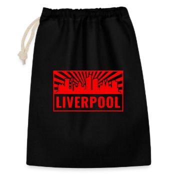 Liverpool Skyline in Red Rays - Gift Bag 30 x 45 cm - black - Front