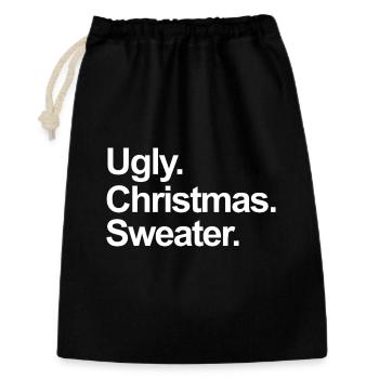 Pull de Noël moche - Sac cadeau 30 x 45 cm - noir - Devant