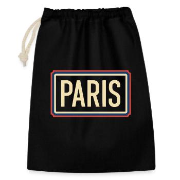 Paris Retro Badge Emblem - Sac cadeau 30 x 45 cm - noir - Devant