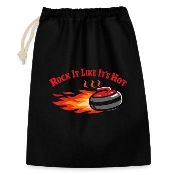 Curling, balayage drôle, cardio dur avec balai - Sac cadeau 30 x 45 cm - noir - Devant