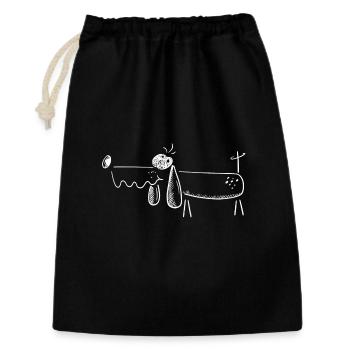 Funny Dachshund cartoon sketch - dog - Gift Bag 30 x 45 cm - black - Front