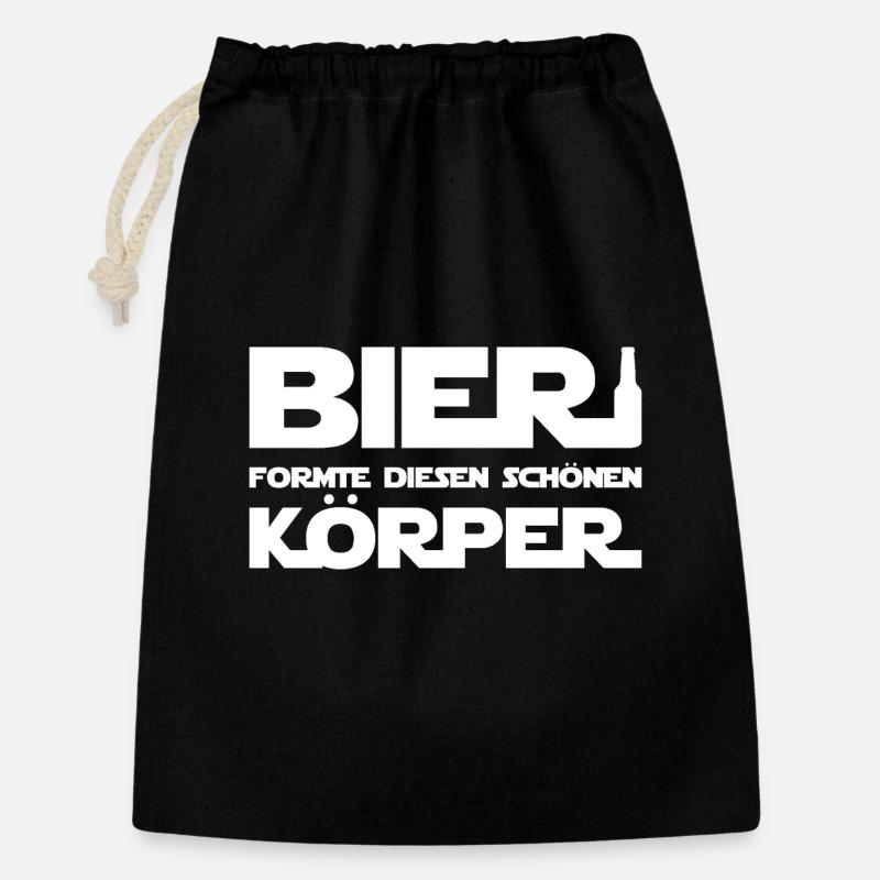 Bier formte diesen schönen Körper - Geschenkbeutel aus Baumwolle (30 x 45 cm) - Schwarz