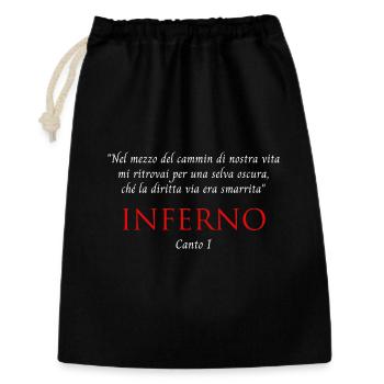 Inferno Canto I Göttliche Komödie Nel mezzo del cammin - Geschenkbeutel aus Baumwolle (30 x 45 cm) - Schwarz - Vorne