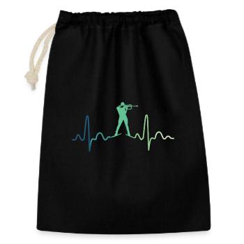 biathlon battement de coeur biathlete  - Sac cadeau 30 x 45 cm - noir - Devant