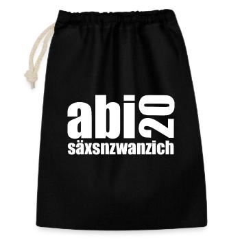 Abi 20 säxnzwanzig - Geschenkbeutel aus Baumwolle (30 x 45 cm) - Schwarz - Vorne