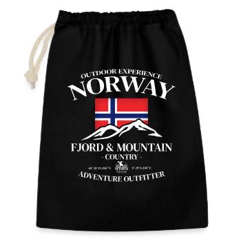 Outdoor Experience Norway Fjord Mountain - Geschenkbeutel aus Baumwolle (30 x 45 cm) - Schwarz - Vorne