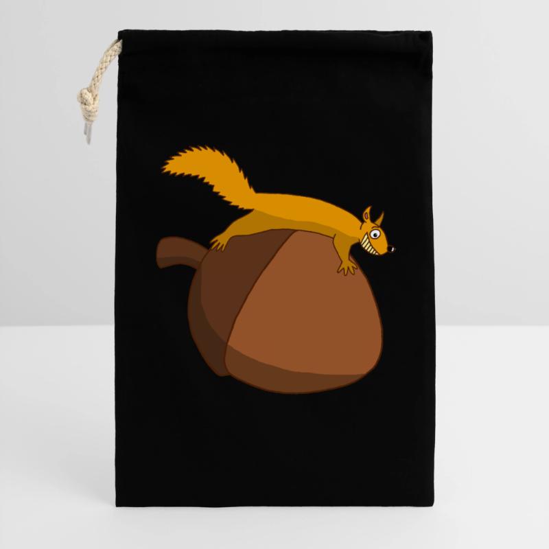 Das Eichhörnchen gegen die Eichel Geschenkbeutel aus Baumwolle (30 x 45 cm)