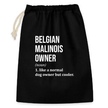 Belgischer Malinois - Geschenkbeutel aus Baumwolle (30 x 45 cm) - Schwarz - Vorne