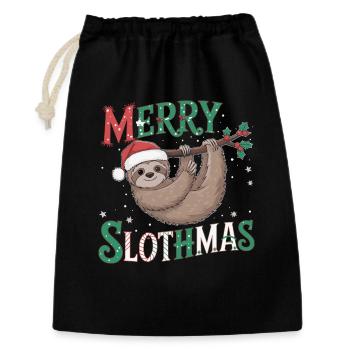 Merry Slothmas - Gift Bag 30 x 45 cm - black - Front