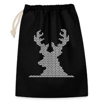 Renne pixel orignal rétro vintage icône animaux des bois - Sac cadeau 30 x 45 cm - noir - Devant