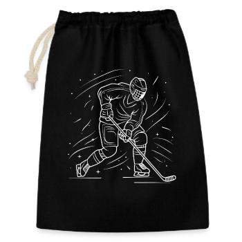 Eishockey Liebhaber Zeichnung - Geschenkbeutel aus Baumwolle (30 x 45 cm) - Schwarz - Vorne