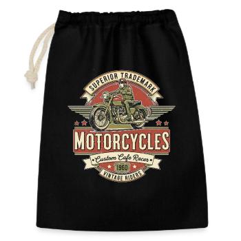 Design de moto vintage avec logo du pilote - Sac cadeau 30 x 45 cm - noir - Devant