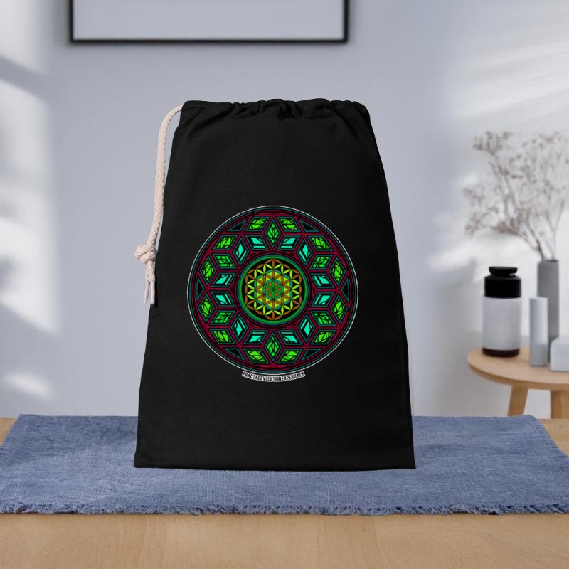 Fractal Evolution Kaleidoscope Mandala Pattern Yoga Gift Bag 30 x 45 cm