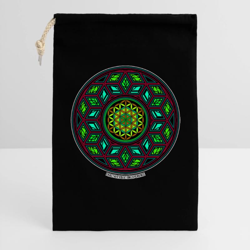 Fractal Evolution Kaleidoscope Mandala Pattern Yoga Gift Bag 30 x 45 cm