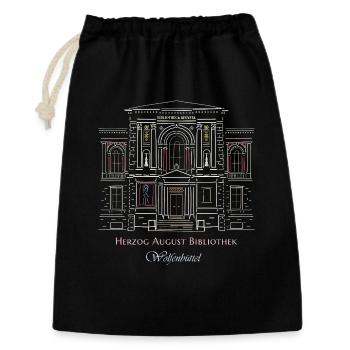 Wolfenbüttel, bibliothèque dessinée à la main - Sac cadeau 30 x 45 cm - noir - Devant
