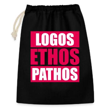Logos Ethos Pathos Rhetorik Philosophie Student - Geschenkbeutel aus Baumwolle (30 x 45 cm) - Schwarz - Vorne