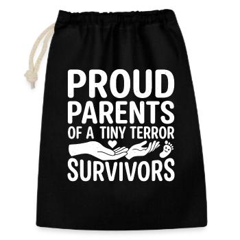 Proud Parents of a Tiny Terror - Gift Bag 30 x 45 cm - black - Front
