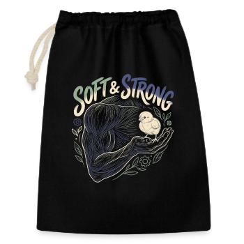 Hommes doux et forts - Sac cadeau 30 x 45 cm - noir - Devant