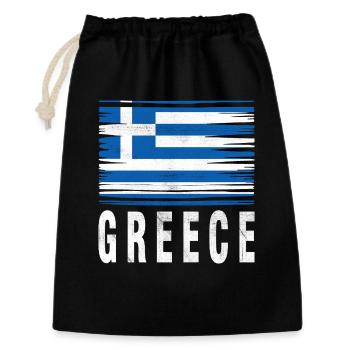 Drapeau au pinceau Grèce - Sac cadeau 30 x 45 cm - noir - Devant