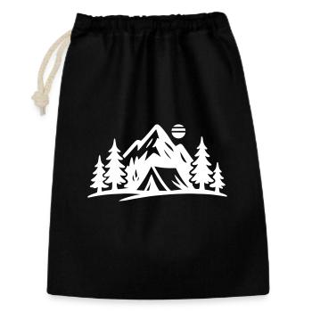Icône extérieure du paysage de tentes - Sac cadeau 30 x 45 cm - noir - Devant