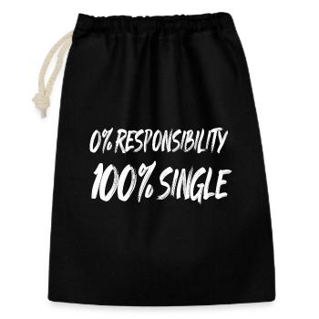 0% Responsibility 100% Single - Gift Bag 30 x 45 cm - black - Front