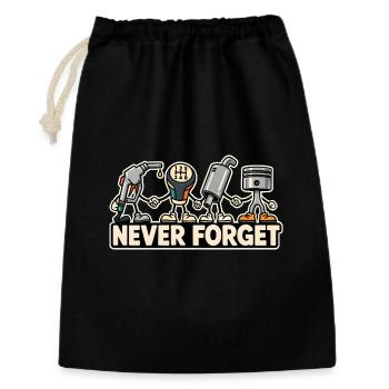 Never Forget – Verbrennungsmotor Auto Retro Design - Geschenkbeutel aus Baumwolle (30 x 45 cm) - Schwarz - Vorne