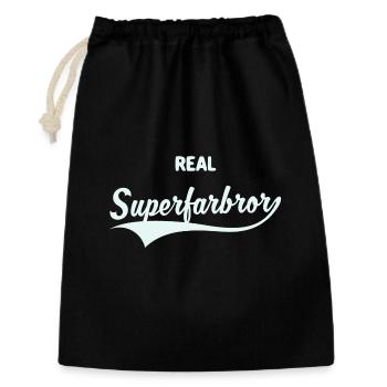 Real Superfarbror - Geschenkbeutel aus Baumwolle (30 x 45 cm) - Schwarz - Vorne