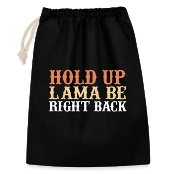 Attends, lama reviens tout de suite. - Sac cadeau 30 x 45 cm - noir - Devant
